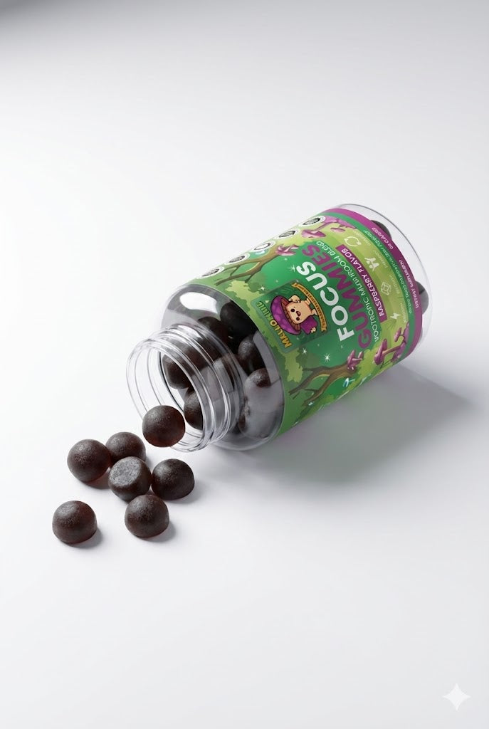 Mushroom Gummies for Focus | Raspberry | Mello Minis™