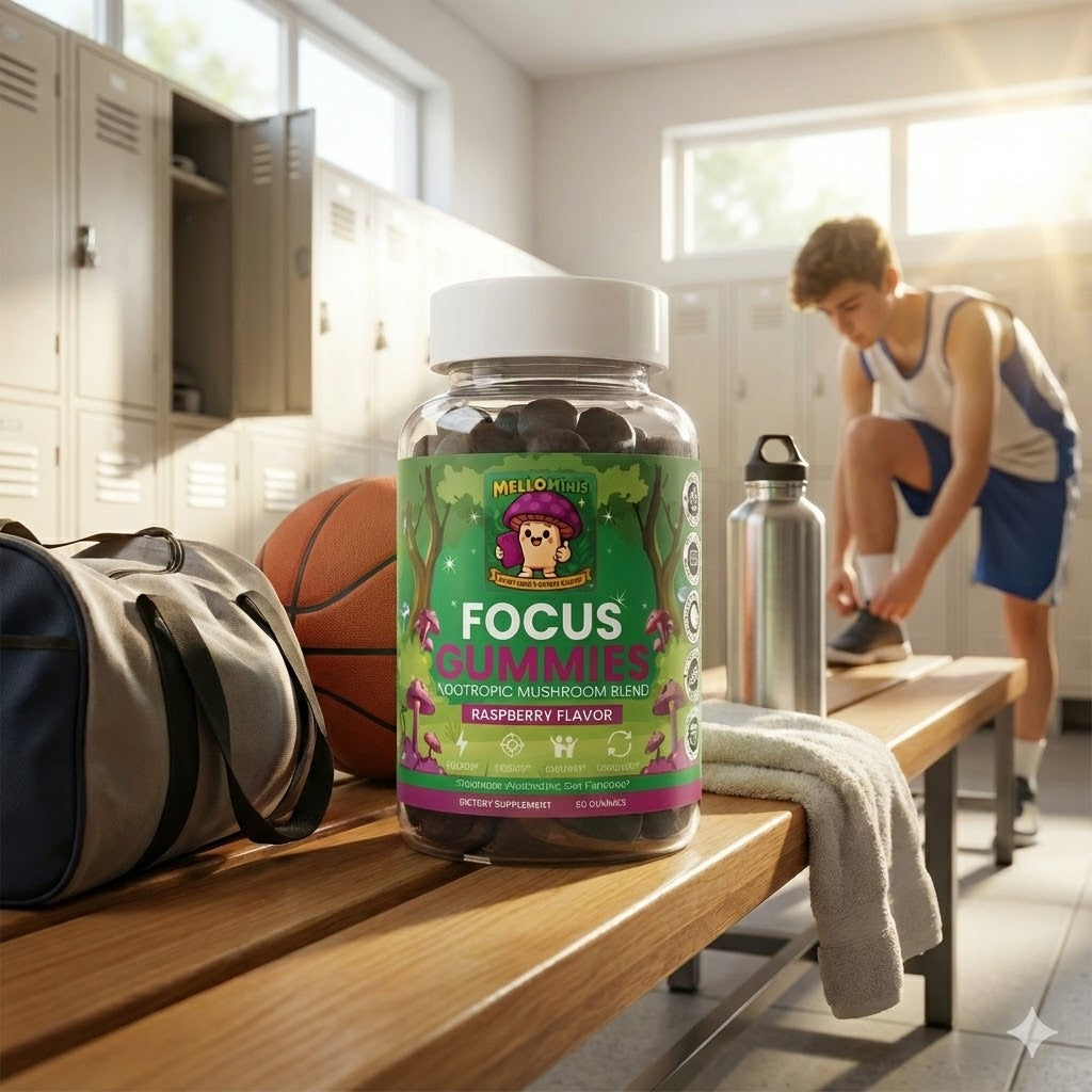 Mushroom Gummies for Focus | Raspberry | Mello Minis™